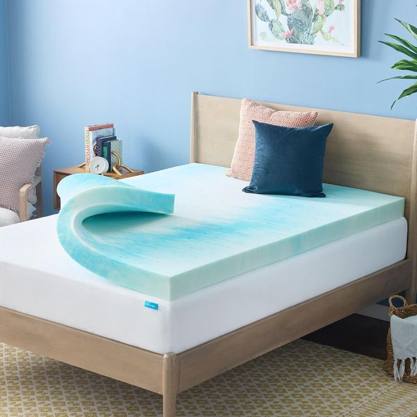 Twin-Size Gel-Swirl Memory-Schaum-Topper mit 4 Zoll Hoehe, kuehlende komfortable Matratzenauflage