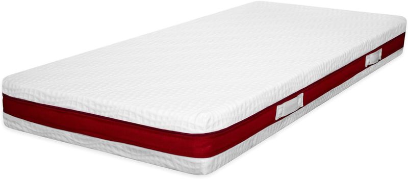 19 cm hohe wendbare 7-Zonen Kaltschaummatratze mit flexibler H3/H4 Haerte, antibakteriellem Oeko-Tex zertifiziertem Bezug 120 x 200 cm